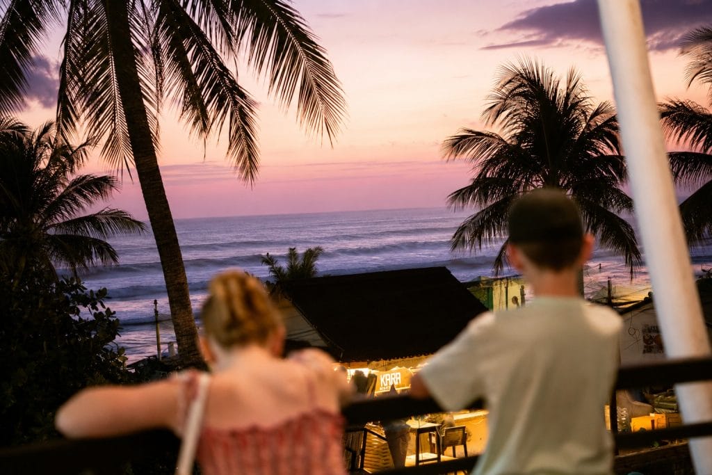 Sunset dining view from Pavilion Surf Club