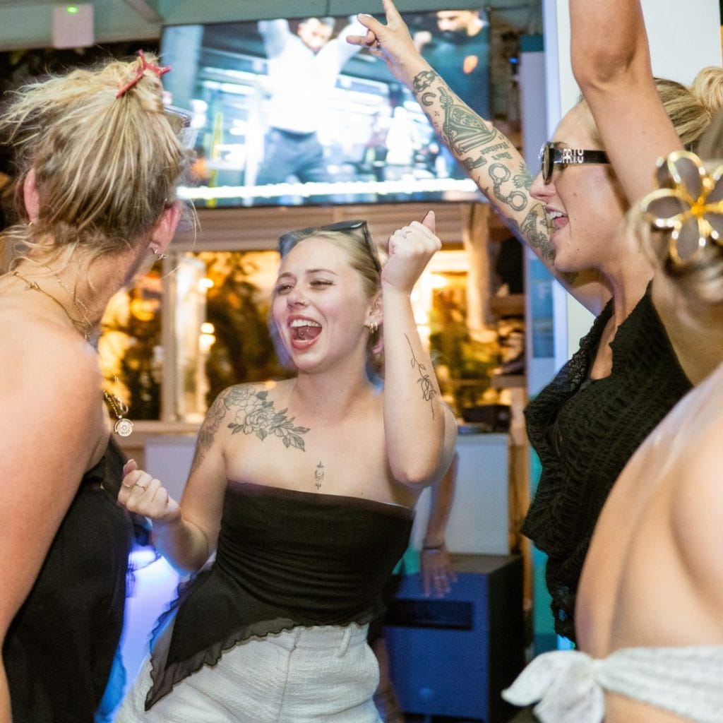 Guests celebrating at Pavilion Surf Club in Legian