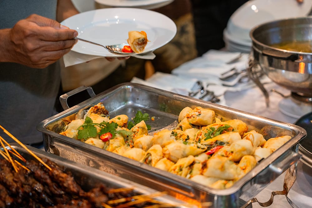 Fresh buffet dishes served at Pavilion Surf Club Legian