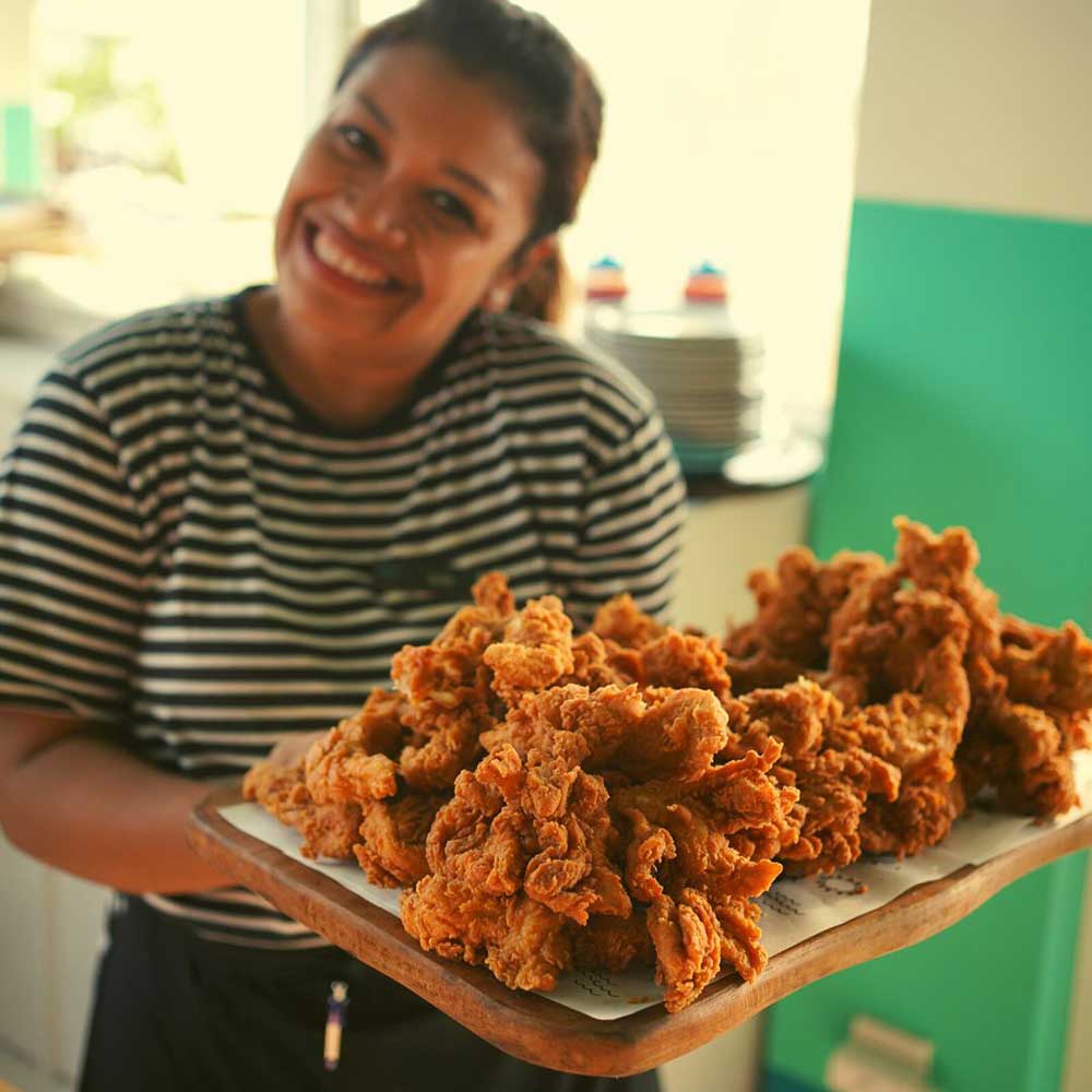 Freshly prepared event food at Pavilion Surf Club