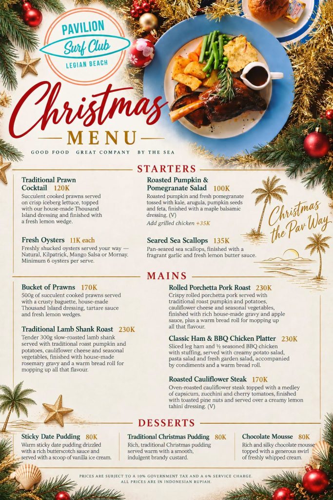 Christmas Day at the Pav at Pavilion Surf Club